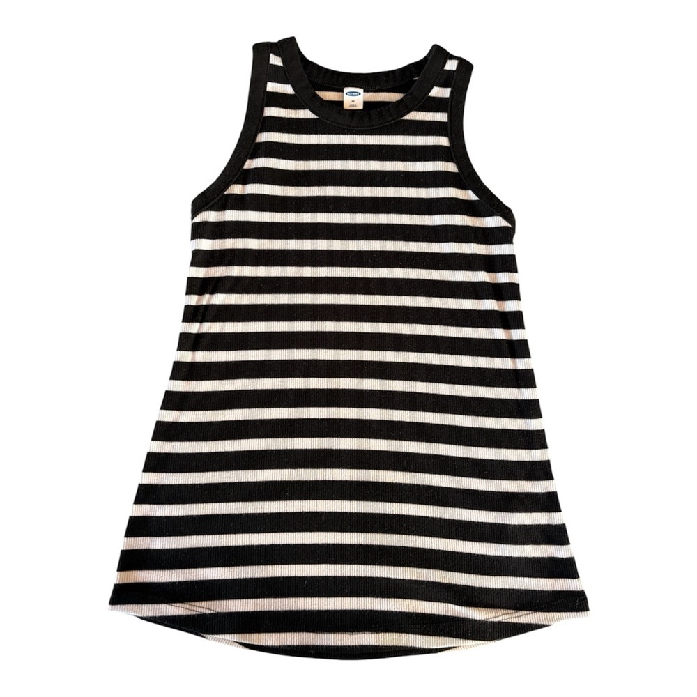 Old Navy Black and White Striped Sleeveless Ribbed Tank Top Size XS